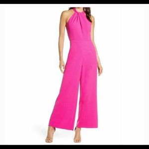 Julia Jordan twist neck halter jumpsuit